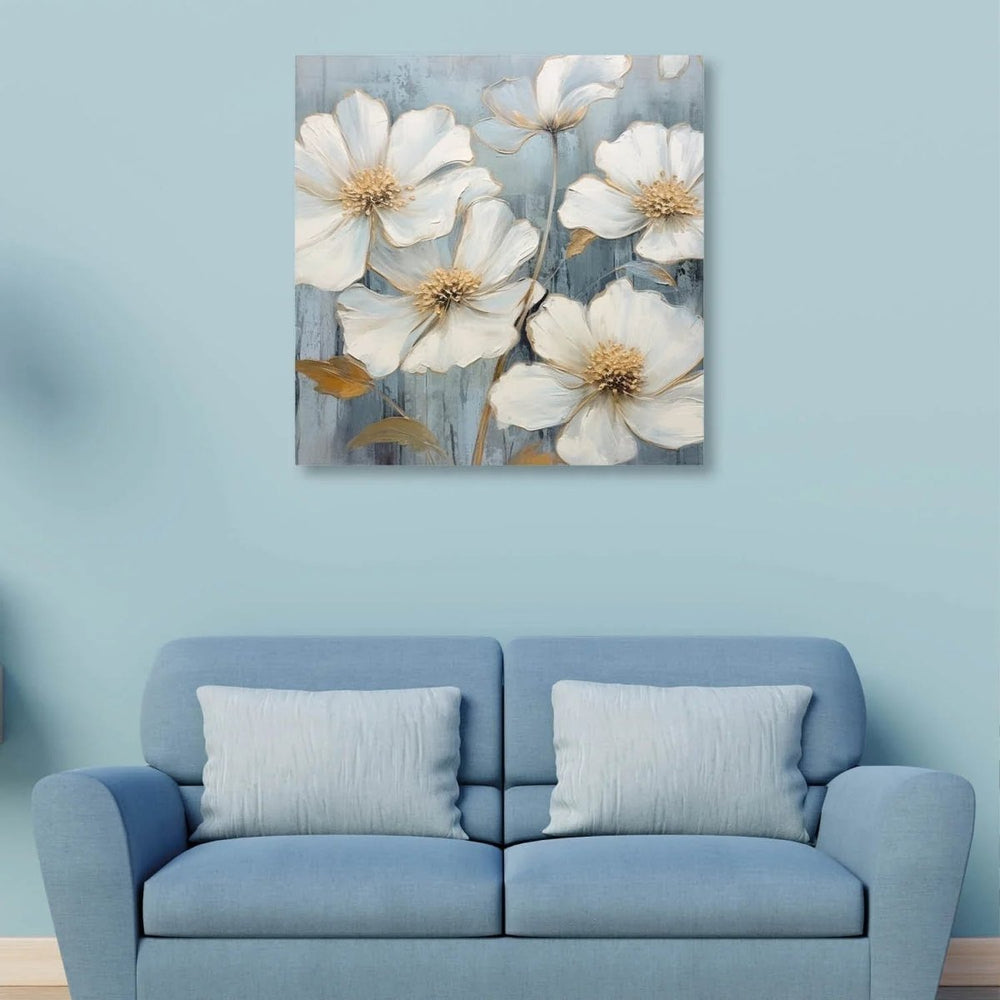 White Rose Canvas Painting for Home, Bedroom & Living Room - All India Decor