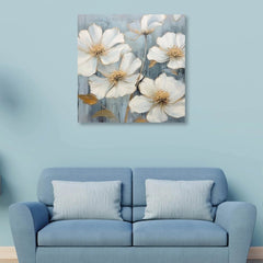 White Rose Canvas Painting for Home, Bedroom & Living Room - All India Decor