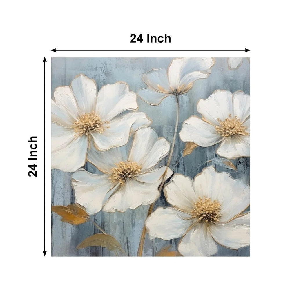 White Rose Canvas Painting for Home, Bedroom & Living Room - All India Decor