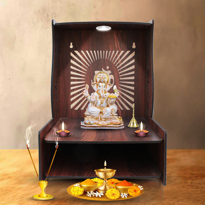 Beautiful Handcrafted Pooja Mandir with Adjustable Shelves