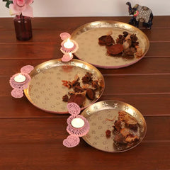 Pink Glass Urli Bowl Set of 3 - All India Decor