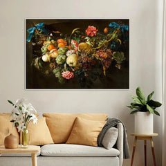 Vintage Floral & Fruits Still Life Art Wall Painting - All India Decor