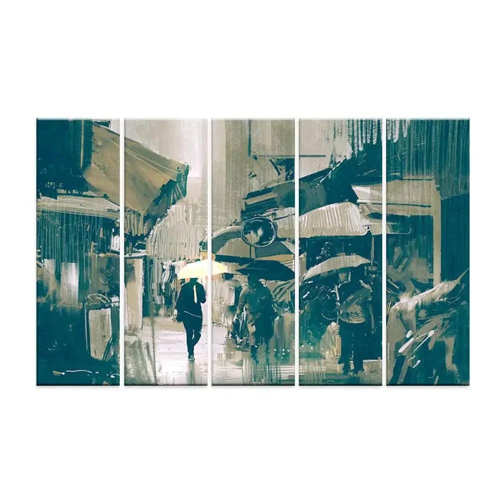 Street of Dreams Split Wall Art Set of 5 - All India Decor