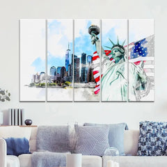 Statue of Liberty Split Wall Art Set of 5 - All India Decor