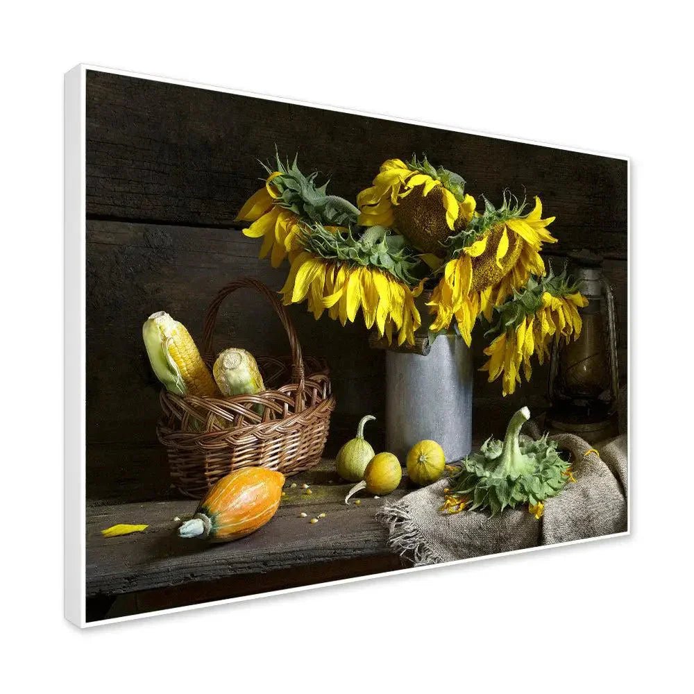 Gorgeous Still Life Wall Painting of Yellow Sunflowers - All India Decor