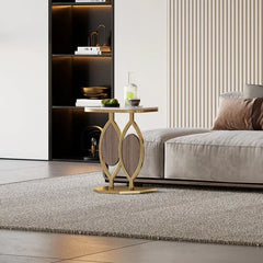 Metal and Marble Top Side Table - All India Decor