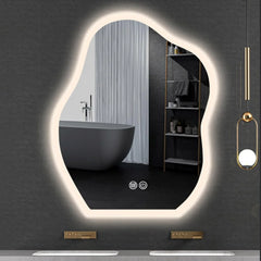 Frosted Edge Irregular LED Mirror - All India Decor
