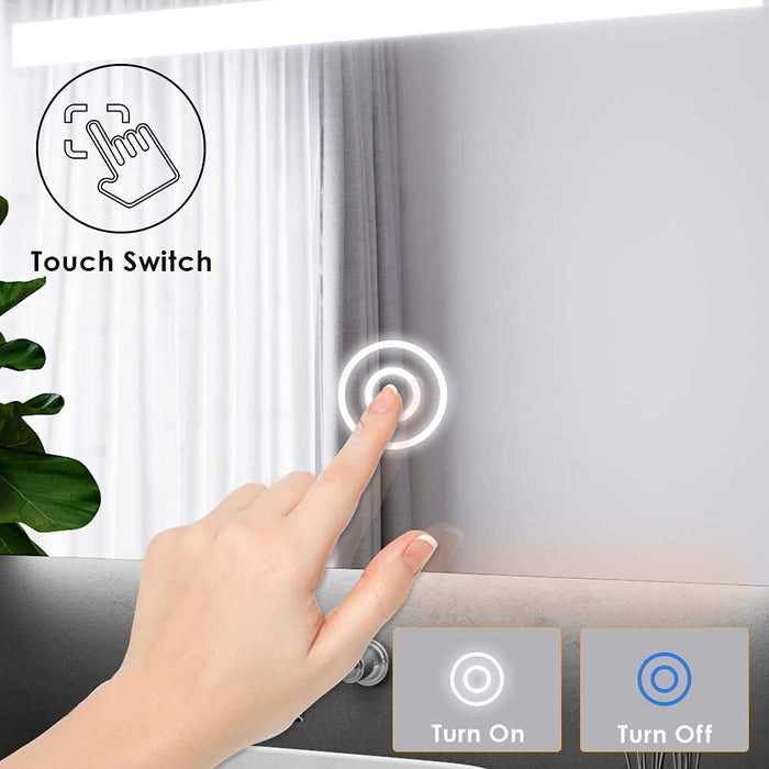 Liana Metal Framed Rectangle LED Mirror