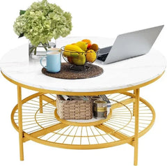 Modern Gold Frame Marble Center Table - All India Decor