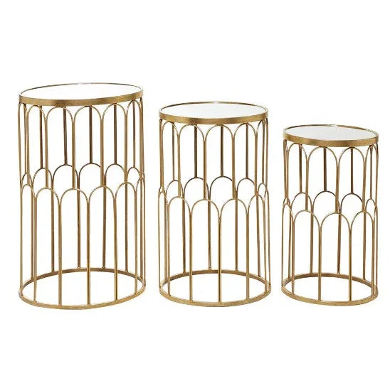 Glass Top Nesting Table (set of 3 ) - All India Decor