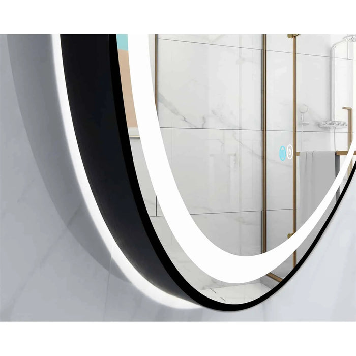 Capsule Black Framed LED Mirror