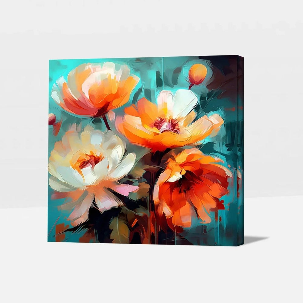 Joyful Petals Happy Floral Wall Paintings - All India Decor