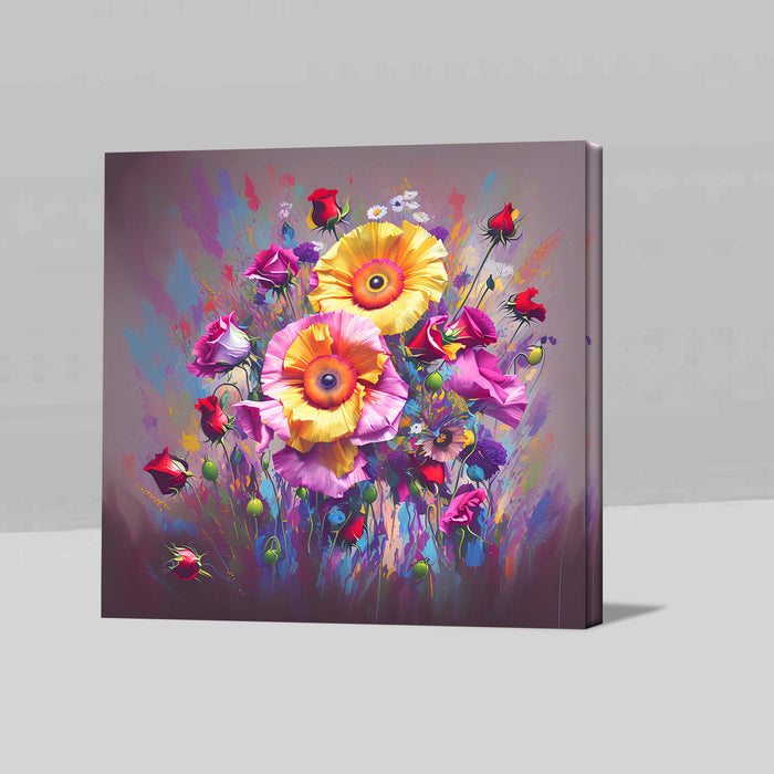 Premium Bold Flower Canvas Wall Art