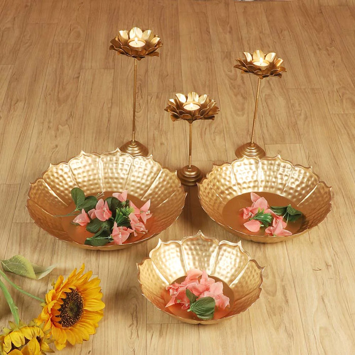 Sunflower Urli Bowl with Detachable Tealight Holder Set of 6