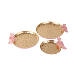 Pink Glass Urli Bowl Set of 3 - All India Decor