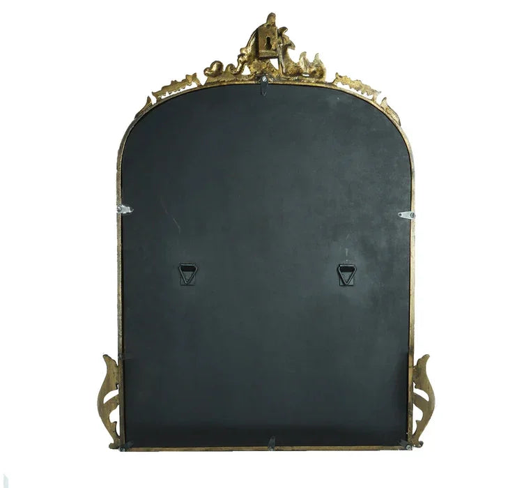 "back view of the vintage wall mirror"