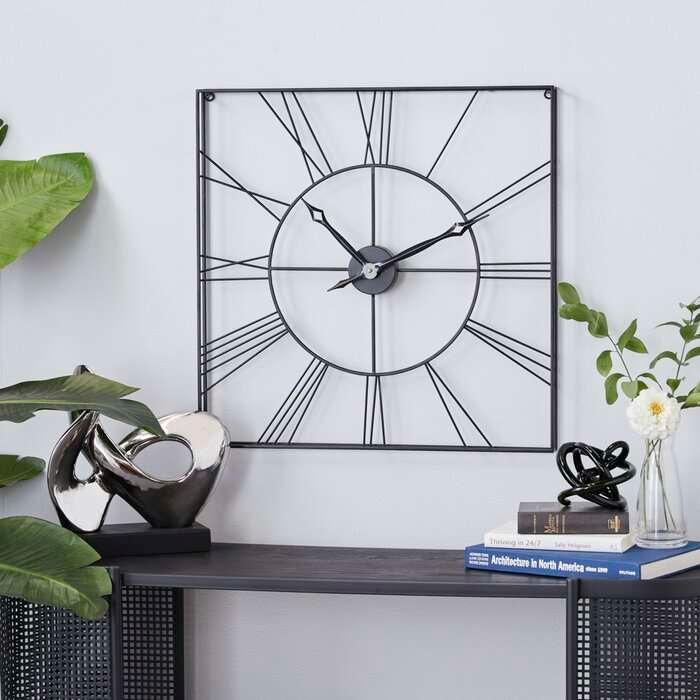 Black Square Wall clock - All India Decor