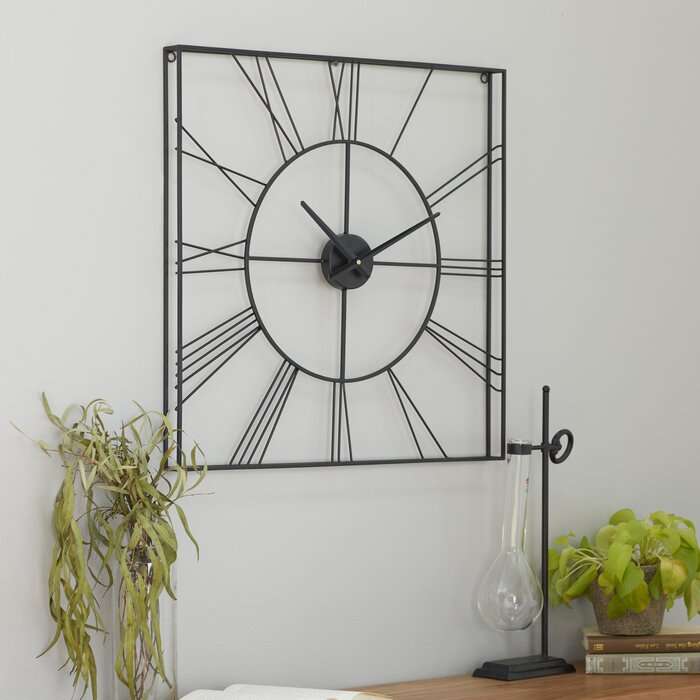 Black Square Wall clock