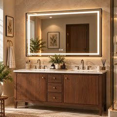 Liana Metal Framed Rectangle LED Mirror