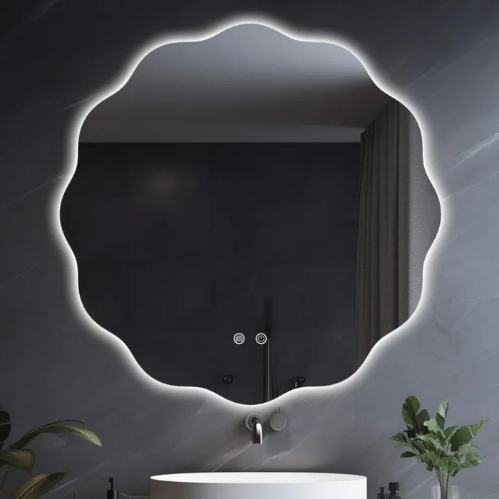 Cloud Design Round Shape Backlit LED Mirror