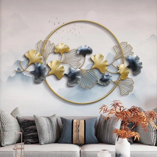 MODERN STYLE LEAVES WALL DECOR ART METAL