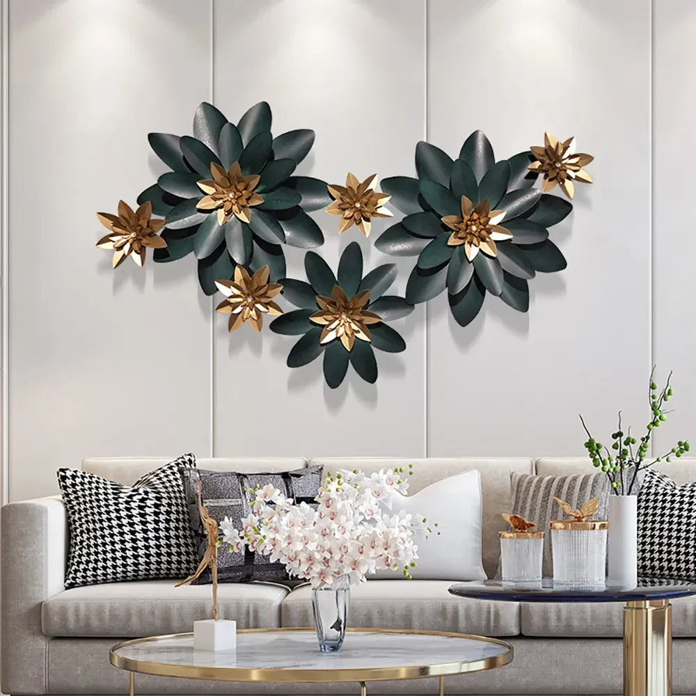 Lotus Flowers Metal Wall Art - All India Decor