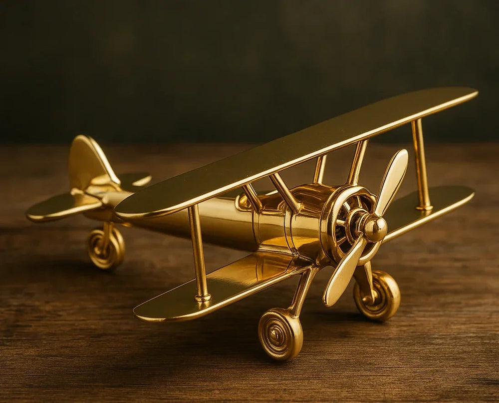 Brass Aeroplane Showpiece - All India Decor