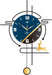 Decorative wall clock with geometric design and deer figure on a white background