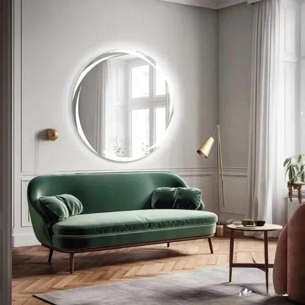 Erio Round Crystal Light Mirror - All India Decor