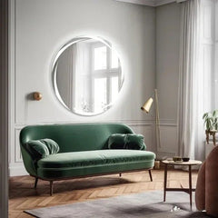 Erio Round Crystal Light Mirror - All India Decor