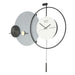 Modern wall clock with geometric design on a white background