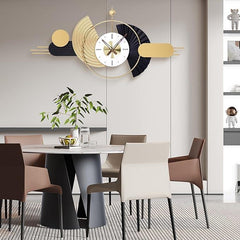 Gold & Black Modern Metal Clock - All India Decor
