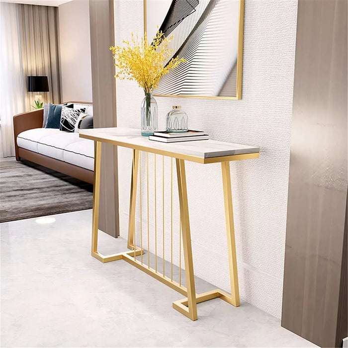 Creative White Marble Top Z Shape Console Table