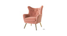 pink accent chair gold legs 