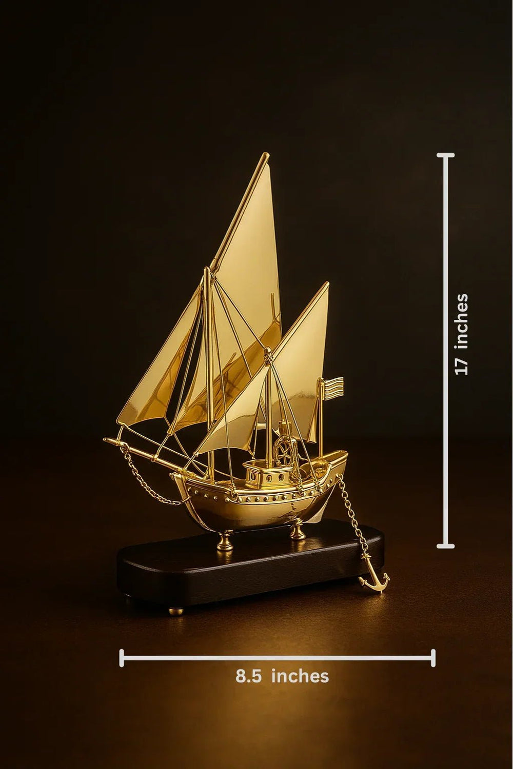 Showpiece for Gift (Brass Ship) - All India Decor