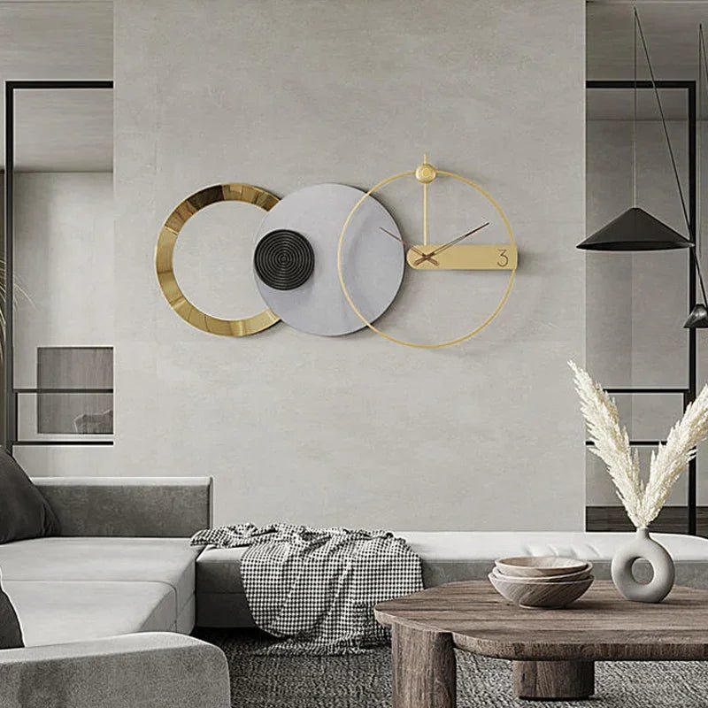 Modern Metal Wall Clock For Living Room & Office - All India Decor