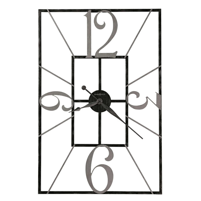 Decorative wall clock with metal frame and Roman numeral hour markers on a white background