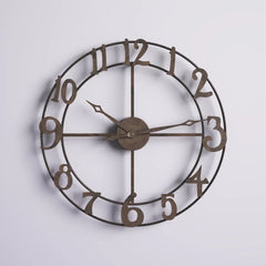 Antique Oversized Metal Wall Clock - All India Decor