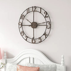 Antique Oversized Metal Wall Clock - All India Decor