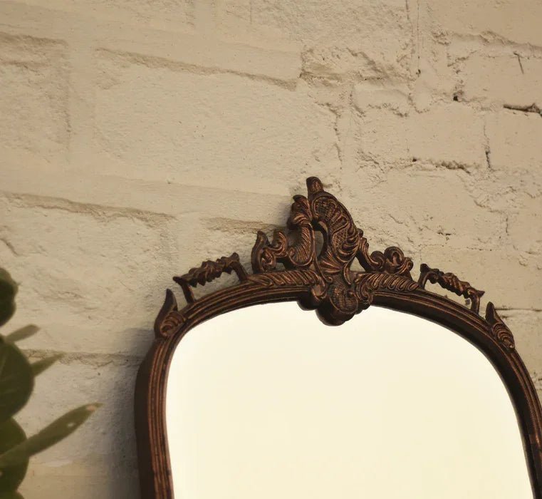 Victorian Arched Antique Wall Mirror (Vintage Copper) - All India Decor