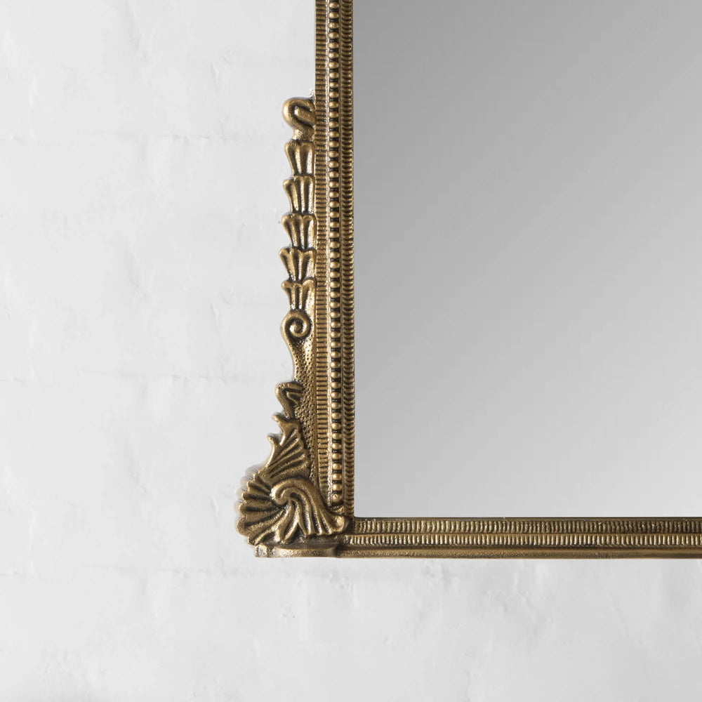 Ornate Large Wall Mirror - Antique Brass - All India Decor