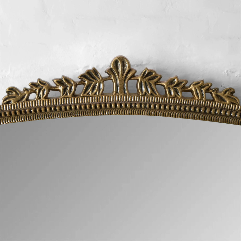 Ornate Large Wall Mirror - Antique Brass - All India Decor