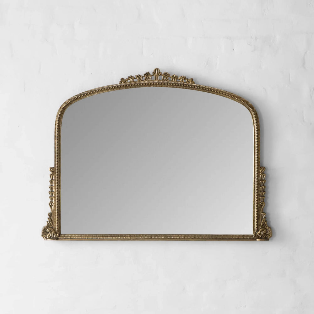 Ornate Large Wall Mirror - Antique Brass - All India Decor