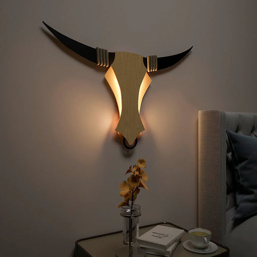 bull backlit wall art