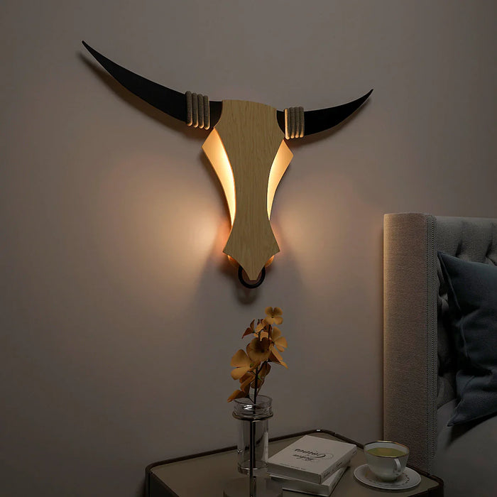 bull backlit wall art
