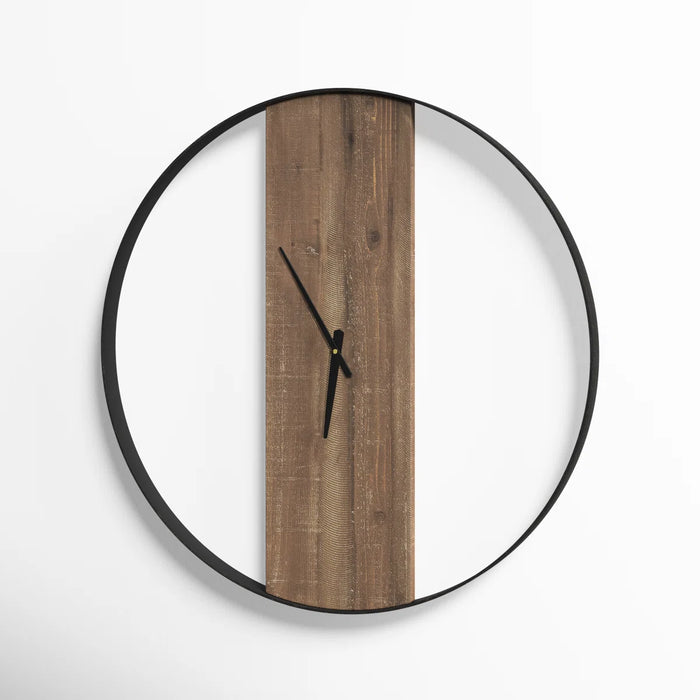 oversized wall clock with black frame on a white background