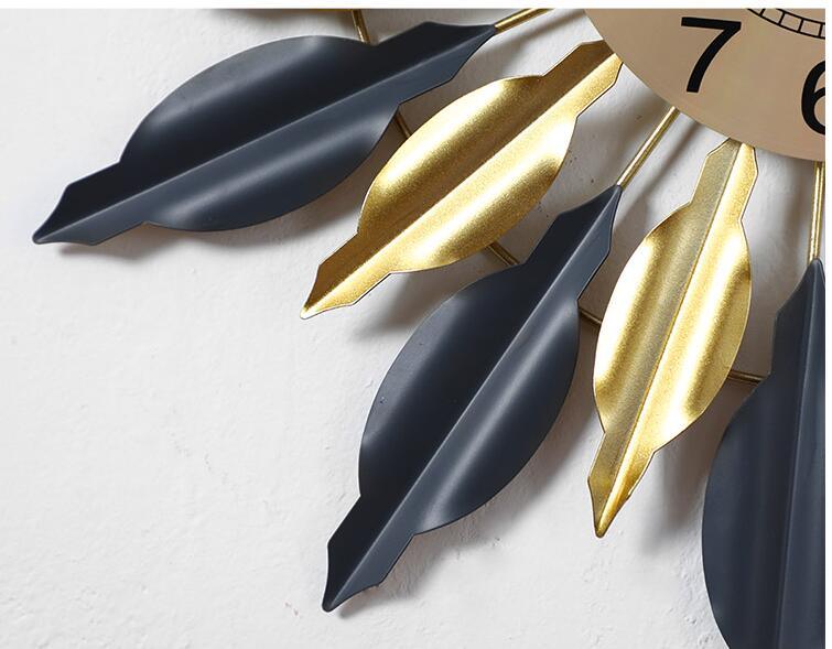 Black and Golden Designer Metal Wall Clock - All India Decor