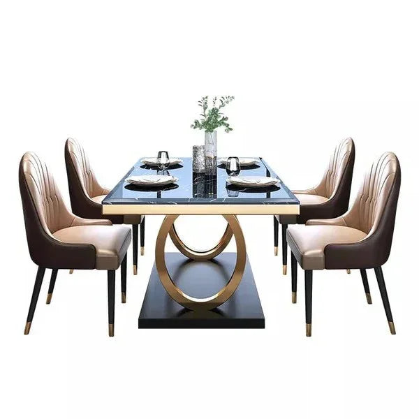 dining table with black marble 