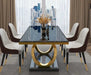 black marble dining table set
