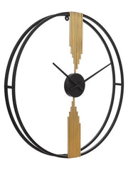 Gold Metal Black Ring Wall Clock - All India Decor